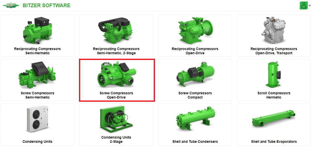 Selecting the Screw compressors Open-Drive