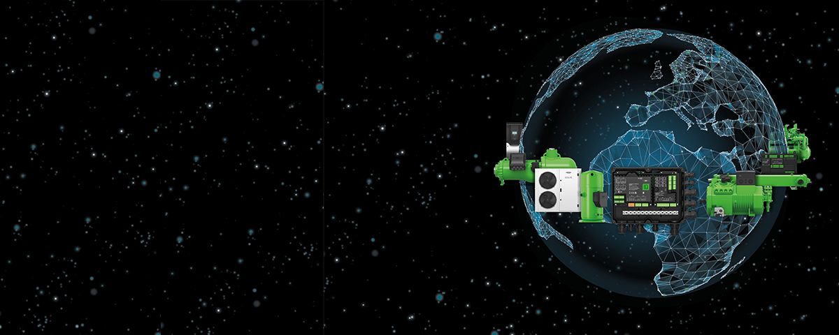 Abstrakte Welt mit exemplarischer Darstellung von BITZER Produkten